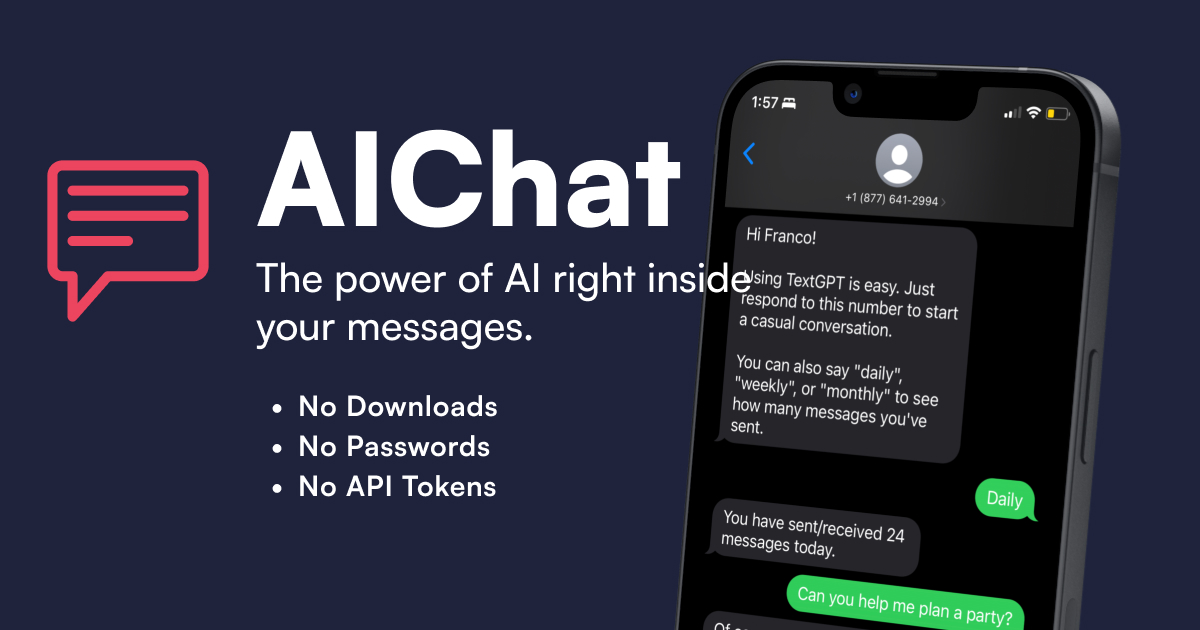 AI right in your text messages | AI Chat